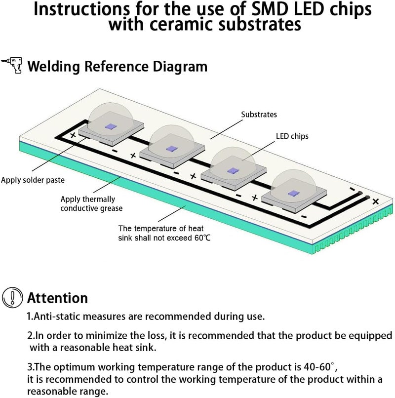 LEDGUHON 10Pcs 3W LED Chip,810nm Infrared 3535 SMD Light Emitter Diode Components for CCTV,Night Vision,DIY Lighting (700mA,1.6-1.8V,120deg,42mil chip) - Image 5